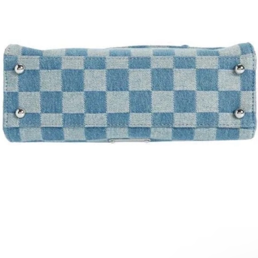 Rebecca Minkoff Lou Top Handle Denim Crossbody Bag in Light Blue/Dark Blue NWOT - Picture 6 of 9